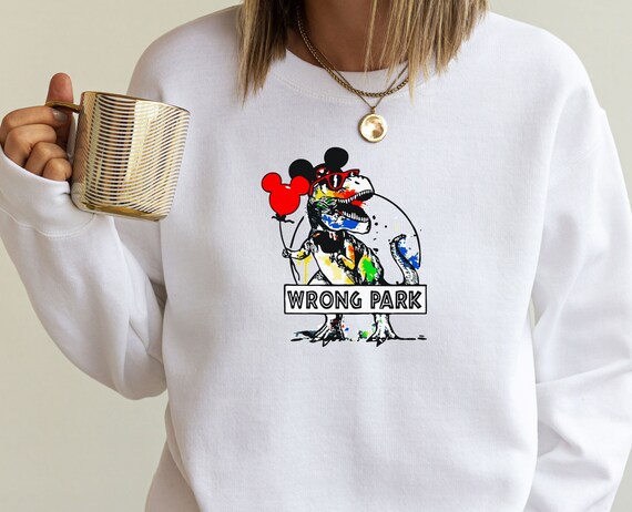 Wrong Park Sweatshirt Vintage Movie Sweatshirt Dinosaur Jumper Jurassic Park Sweater Dinosaur Sweatshirt Dinosaur Party Jumper Dino Etsy UK