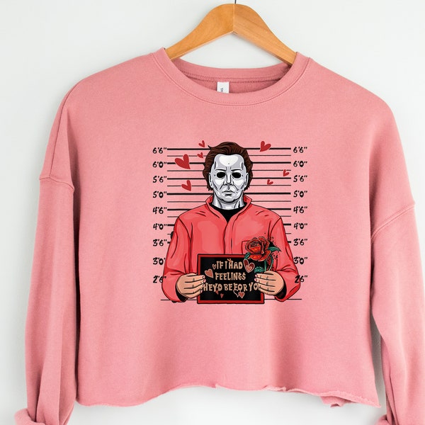 Horror Sweatshirt, Cropped Sweatshirt, Horror Movie Sweatshirt, Valentines Day, Movie Sweatshirt, Crop Sweatshirt, Valentines Gift