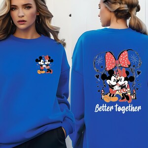 Disney Couple Sweatshirt, Minnie Mouse Sweatshirt, Mickey Mouse Sweatshirt, Matching Sweatshirt, Valentines Day Gift, Valentines Day Sweater image 5