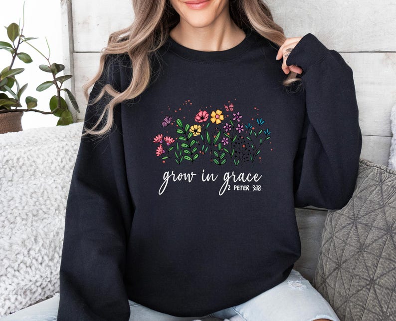 Religious Sweatshirt, Jesus Sweater, Bible Verse Jumper, Spiritual Sweater, Christian Sweatshirt, Inspirational Sweater, Faith Sweatshirt image 3