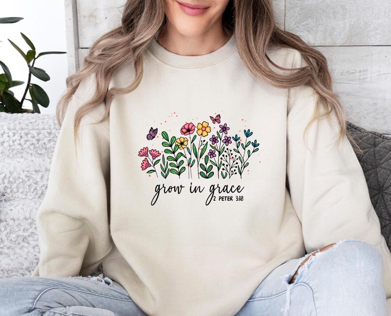 Religious Sweatshirt, Jesus Sweater, Bible Verse Jumper, Spiritual Sweater, Christian Sweatshirt, Inspirational Sweater, Faith Sweatshirt image 2