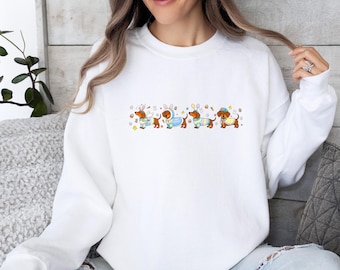 Easter Dachshund Sweatshirt, Dog Lovers Sweater, Preppy Easter Jumper, Easter Kids Sweatshirt, Happy Easter Top