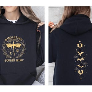 Sweat à capuche Fourth Wing, Cadeau pour amoureux des livres, Sweat à capuche Dragon, Produits dérivés pour passionnés de livres, Pull Basgiath, Cadeaux pour amoureux des livres, École de guerre Basgiath, Sweat à capuche Livre image 4