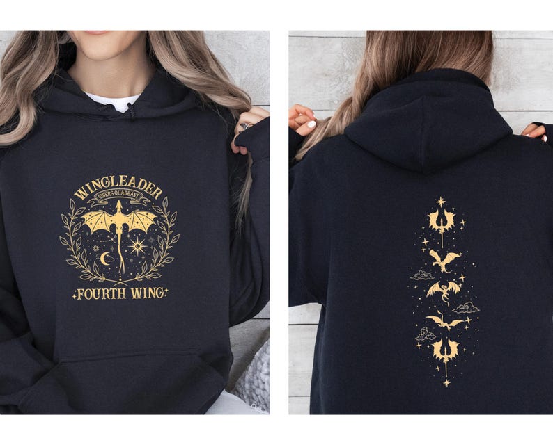 Sweat à capuche Fourth Wing, Cadeau pour amoureux des livres, Sweat à capuche Dragon, Produits dérivés pour passionnés de livres, Pull Basgiath, Cadeaux pour amoureux des livres, École de guerre Basgiath, Sweat à capuche Livre image 4