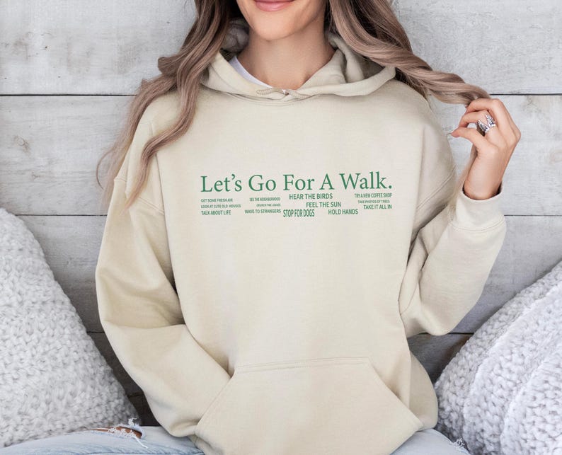 Walk Hoodie, Let's Go Hoodie, Walk Gift, Jogging Hoodie, Funny Walk Hoodie, Outdoors Hoodie, Walking Clothing Hoodie, Hiking Hoodie image 2