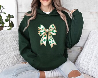 Retro St Patrick's Day Hoodie, Lucky Season Hoodie, St Patrick's Day, Retro Coquette St Patrick's Day, Lucky Shamrock Jumper, Irish Gift