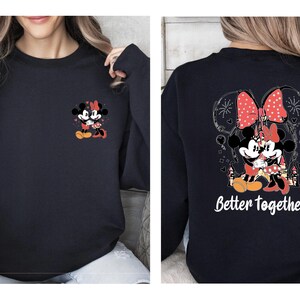 Disney Couple Sweatshirt, Minnie Mouse Sweatshirt, Mickey Mouse Sweatshirt, Matching Sweatshirt, Valentines Day Gift, Valentines Day Sweater image 2
