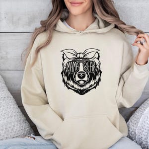 Mama Bear Hoodie, Funny Mum Hoodie, Mom Christmas Gift, Mum To Be Gift, New Mum Gift, Mothers Day Top, Mother Birthday Gift, Cute Mummy Gift image 2