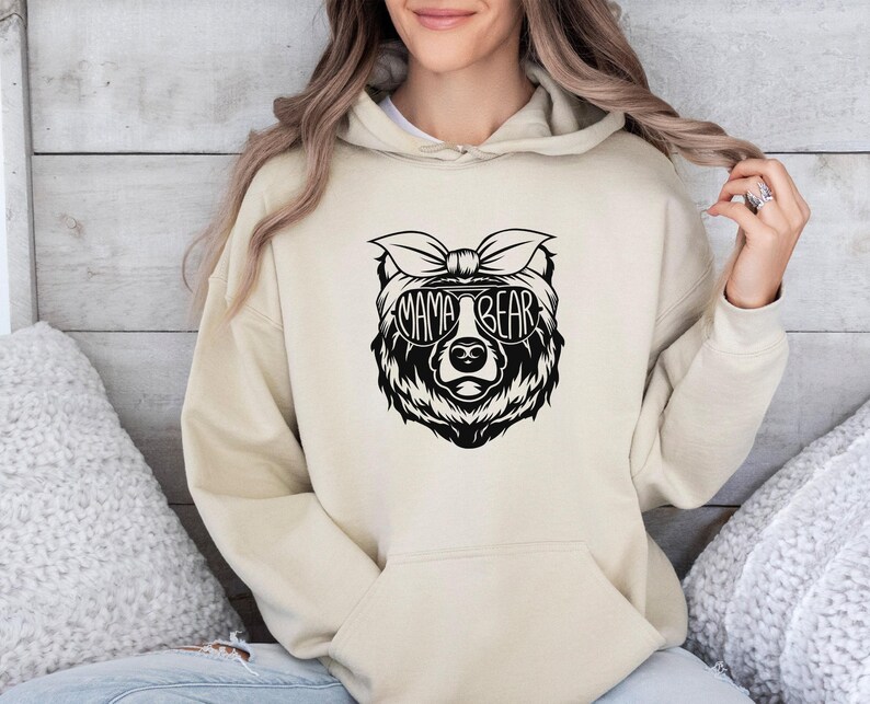 Mama Bear Hoodie, Funny Mum Hoodie, Mom Christmas Gift, Mum To Be Gift, New Mum Gift, Mothers Day Top, Mother Birthday Gift, Cute Mummy Gift image 2