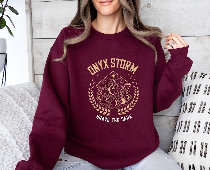 Onyx Storm Sweatshirt, Booktok Merch, Basgiath War College, Bookish Sweater, Fourth Wing Jumper, Iron Flame Merch, Acotar Sweatshirt image 2