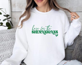 Shenanigans Sweatshirt, Lucky Day Sweater, St Patrick's Day Jumper, St Pattys Day, Lucky Shamrock, Irish Sweatshirt, Shamrock Sweatshirt