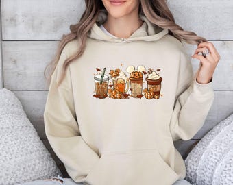 Mickey Latte Hoodie, Pumpkin Spice Latte, Pumpkin Season Gift, Coffee Lover Hoodie, Halloween Coffee, Halloween Latte, Kids Pumpkin Hoodie