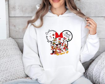 Custom Disney Christmas Hoodie, Family Christmas Hoodie, Mickey Xmas Hoodie, Minnie Xmas Hoodie, Disney Trip 2026, Matching Family Hoodie