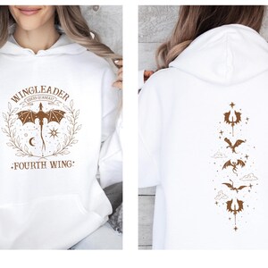 Sweat à capuche Fourth Wing, Cadeau pour amoureux des livres, Sweat à capuche Dragon, Produits dérivés pour passionnés de livres, Pull Basgiath, Cadeaux pour amoureux des livres, École de guerre Basgiath, Sweat à capuche Livre image 2