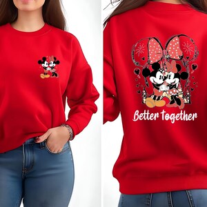 Disney Couple Sweatshirt, Minnie Mouse Sweatshirt, Mickey Mouse Sweatshirt, Matching Sweatshirt, Valentines Day Gift, Valentines Day Sweater image 4