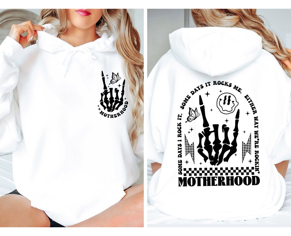 Funny Mum Hoodie, Motherhood Hoodie, Retro Motherhood Hoodie, Mother Days Gift, Skeleton Hand Hoodie, Sarcastic Hoodie, Mum To Be Hoodie Printfushion