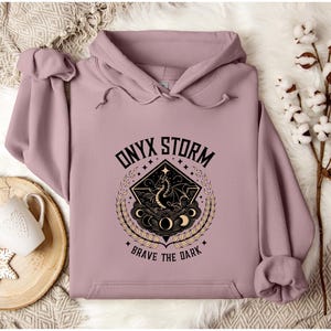 Onyx Storm Hoodie, Basgiath War College, Booktok Merch, Bookish Hoodie, Iron Flame Merch, Acotar Hoodie, Bookish Jumper, Fourth Wing Hoodie image 7
