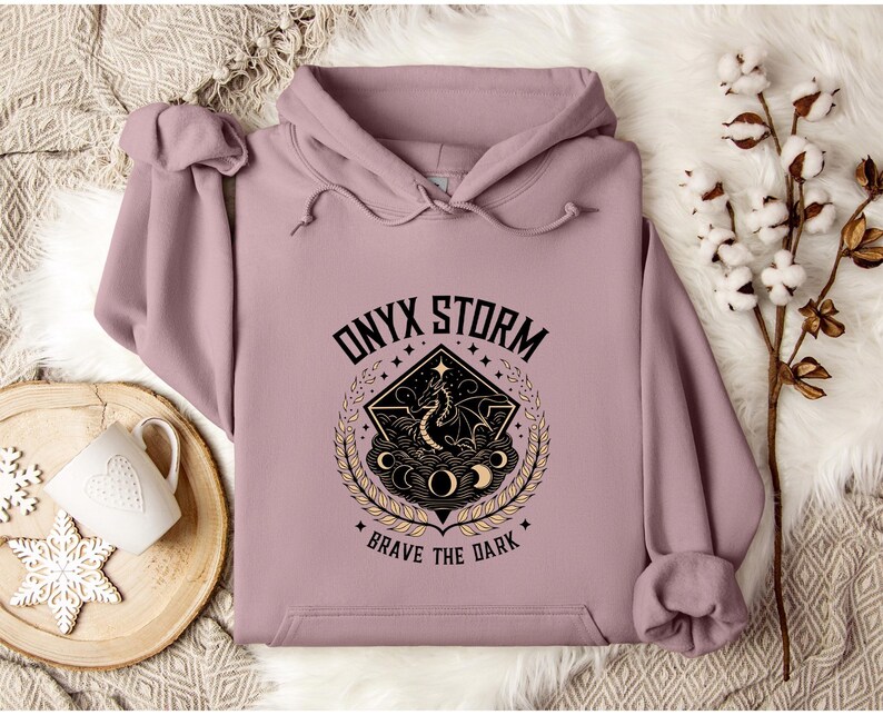 Onyx Storm Hoodie, Basgiath War College, Booktok Merch, Bookish Hoodie, Iron Flame Merch, Acotar Hoodie, Bookish Jumper, Fourth Wing Hoodie image 7