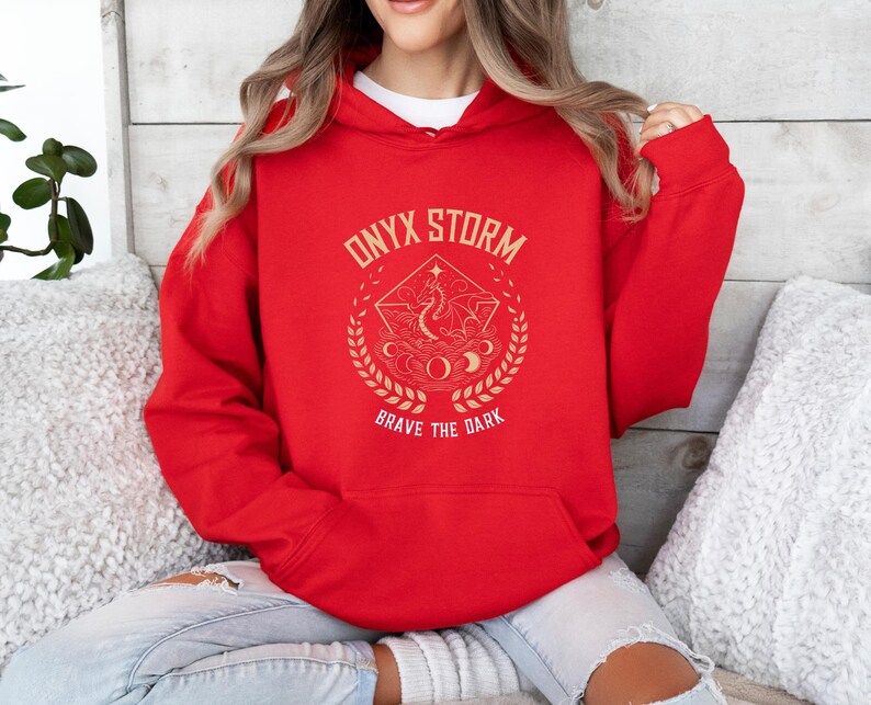 Onyx Storm Hoodie, Basgiath War College, Booktok Merch, Bookish Hoodie, Iron Flame Merch, Acotar Hoodie, Bookish Jumper, Fourth Wing Hoodie image 6