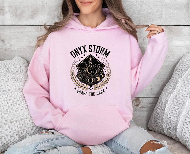 Onyx Storm Hoodie, Basgiath War College, Booktok Merch, Bookish Hoodie, Iron Flame Merch, Acotar Hoodie, Bookish Jumper, Fourth Wing Hoodie image 5