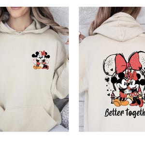 Disney Couple Hoodie, Minnie Mouse Hoodie, Mickey Mouse Hoodie, Better Together Jumper, Disneyworld Hoodie, Valentines Day Gift 画像 4