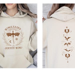 Sweat à capuche Fourth Wing, Cadeau pour amoureux des livres, Sweat à capuche Dragon, Produits dérivés pour passionnés de livres, Pull Basgiath, Cadeaux pour amoureux des livres, École de guerre Basgiath, Sweat à capuche Livre image 3