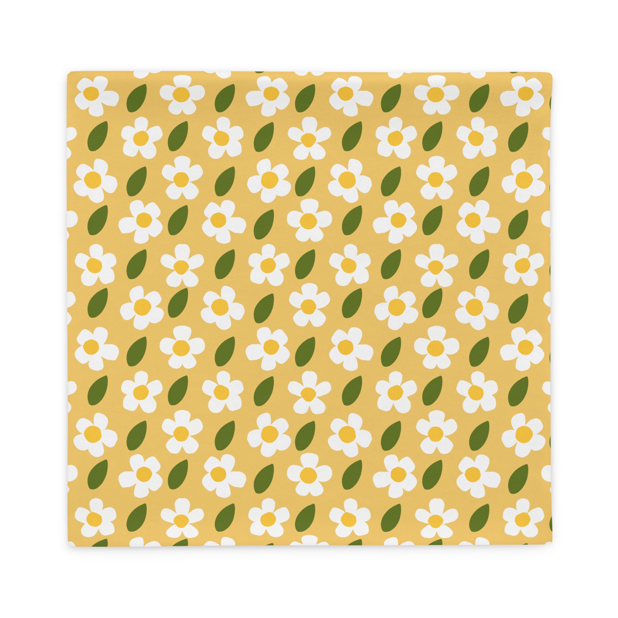 Mini White Flowers Golden Yellow Pillow Case Late Summer Etsy