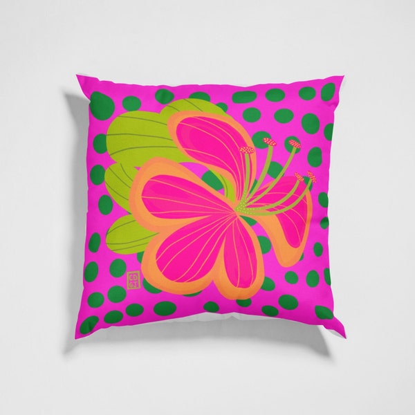 Pink Flower Pillow Etsy