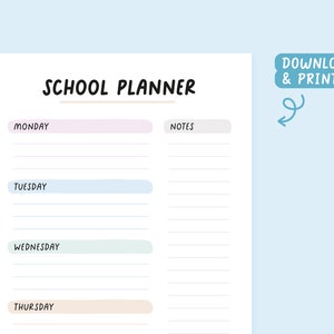 2er Set Schulplaner | Wochenplaner für Kinder | Home Schule | Wochenkalender | Kinderkalender | Druckbarer Planer | Digitaler Download.