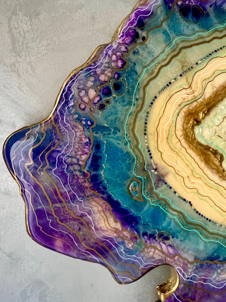 Handmade Epoxy Resin Coffee Table: Purple Geode Design (600x400 Mm) - Etsy