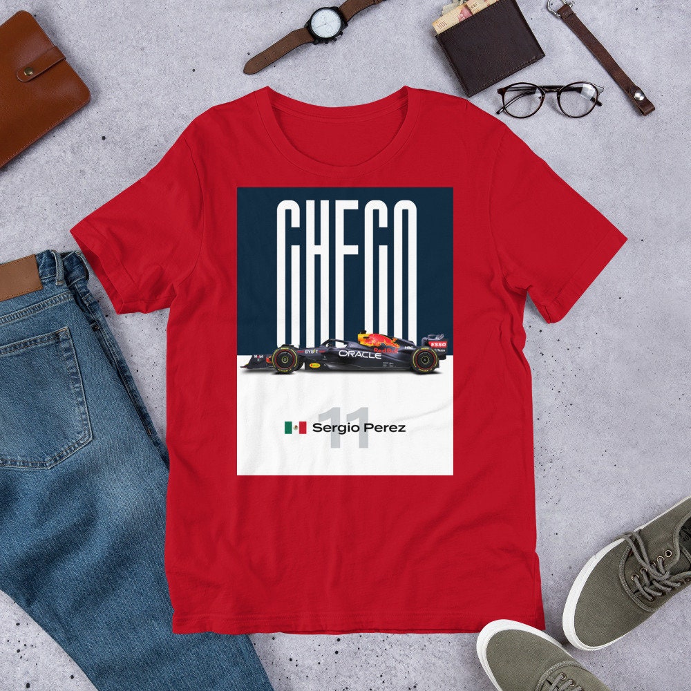 T-shirt Checo Pérez Fan Art F1 - Graphique Unisexe Coton - Neuf Avec étiquettes