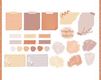 Digital Stickers Set | Vintage Blush Planner set