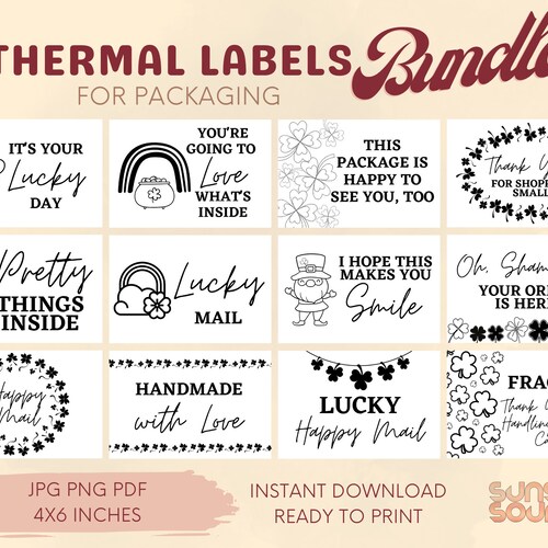 Floral Thermal Printer Labels Small Business Packaging Label Etsy