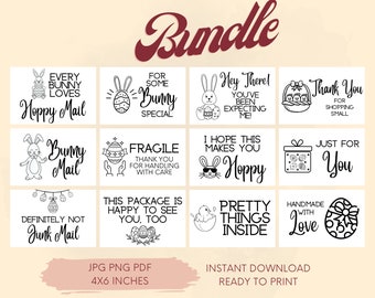 Easter Theme Thermal Printer Labels, Small Business Packaging Label, Holiday Thermal Printer Labels, PNG JPG PDF Sticker
