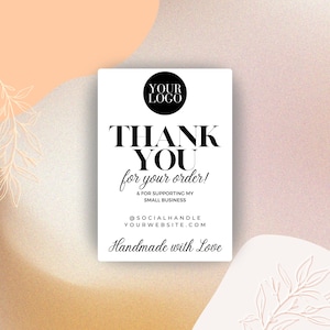 Editable Thank You Large Box Sticker, Small Business Packaging, Cute Printable Thermal Label, Customizable Canva Template