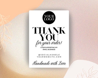 Editable Thank You Large Box Sticker, Small Business Packaging, Cute Printable Thermal Label, Customizable Canva Template