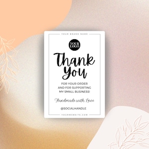 Cute Editable Thank You Large Box Sticker, Small Business Packaging, Printable Thermal Label, Customizable Canva Template