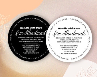 Vinyl Cup Care Sticker, Tumbler Washing Instructions, Round Cute Printable Cup Care Card, Ready to Print, Instant Download Vinyl Cup Care