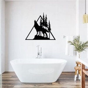 Wolf wall decor, metal wall art, metal decor, Wolf, Wolf sign, home decor, wolf art, metal sign