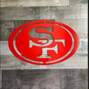 SF Metal Decor, San Francisco, San Francisco metal sign, 49ers metal art, 49ers, football, sport decor, Metal Wall art