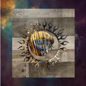 Sun With Moon, Cosmic Art, Metal Wall Art, Sun And Moon, metal wall art, art decor, wall decor, metal sun, outdoor, Moon/sun metal decor