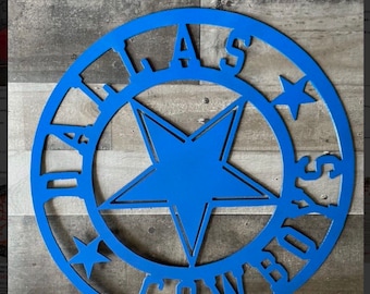 Cowboys metal Decor, Dallas cowboys metal wall art, sport decor, cowboys metal wall art