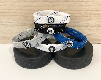 Custom Hockey Skate lace bracelet - Hockey bracelet - hockey gift - Hockey mom gifts -
