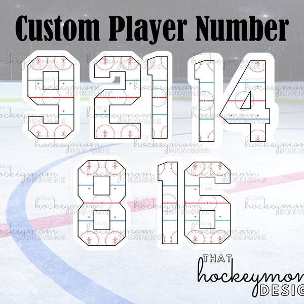 CUSTOM Player number rink Sticker - Waterbottle Sticker - Hockey Gifts - Hockey Sticker - Laptop Sticker - Notebook sticker - custom sticker