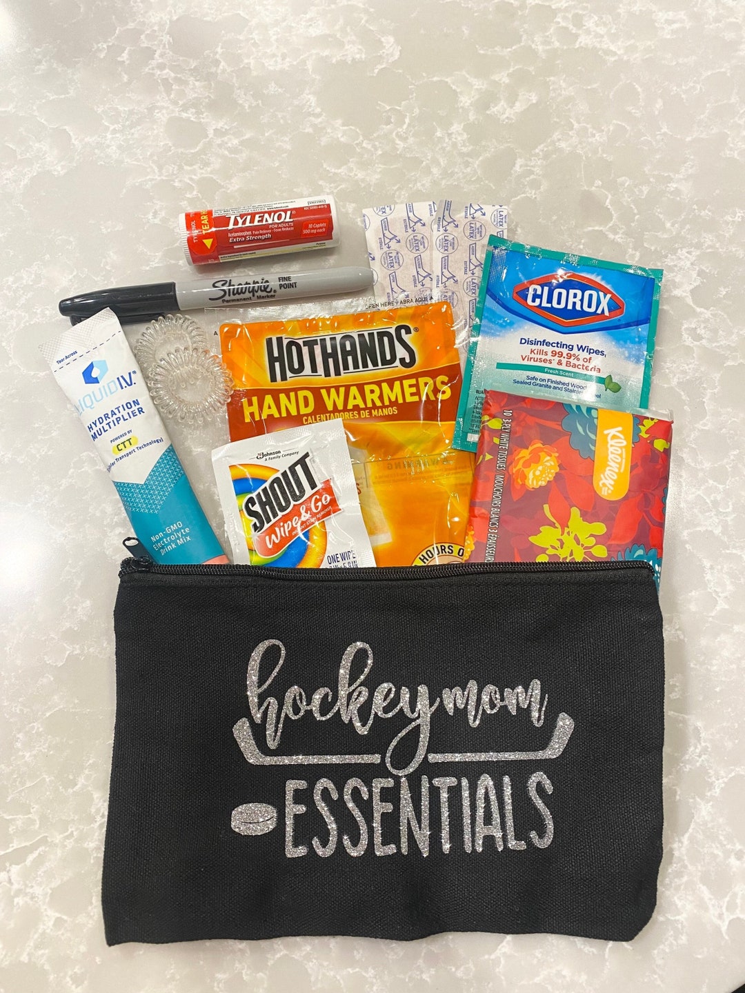 Hockey Mom Essentials Pouch Glitter Hockey Mom Pouch Etsy
