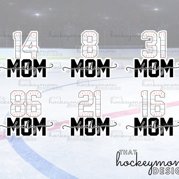 CUSTOM number Hockey Mom Sticker - Waterbottle Sticker - Hockey Gifts - Hockey Sticker - Laptop Sticker - Notebook sticker - custom sticker