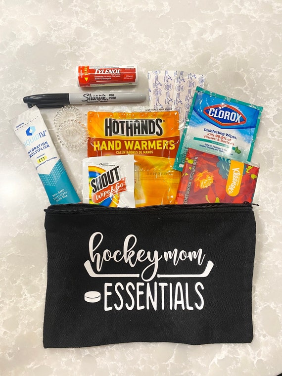 Hockey Mom Essentials Pouch Glitter Hockey Mom Pouch Hockey Gift