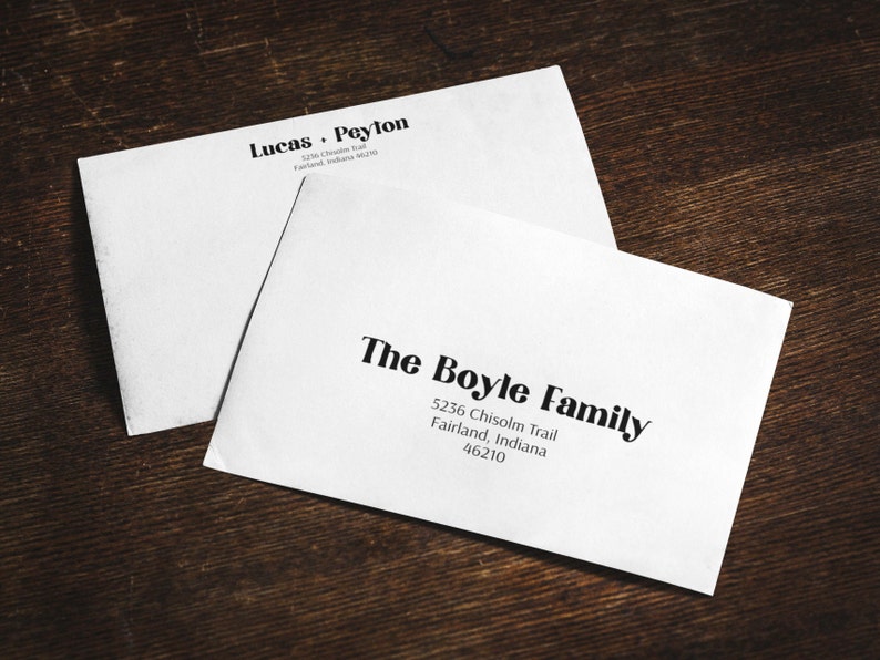 LUNA Envelope Template, Address Label Template, Wedding Address Label