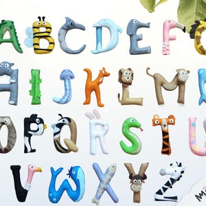 Letras de fieltro de animales, alfabeto de fieltro, alfabeto ABC, letras lindas,