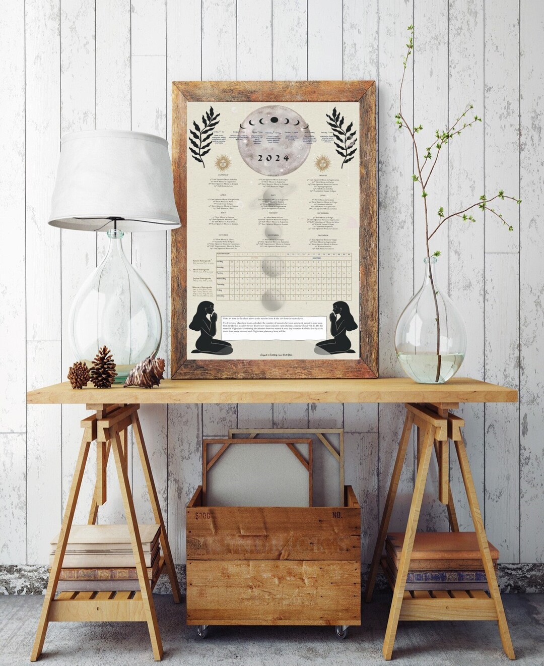 Lunar Astrology Calendar 2024 Zodiac Calendar Witches Etsy